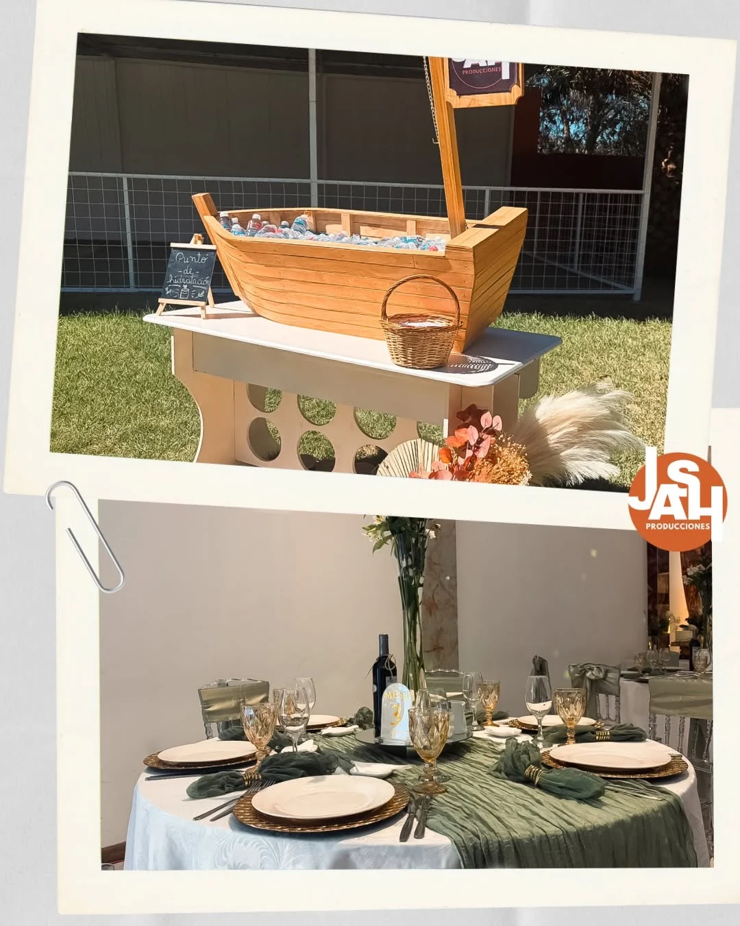 Montaje de mesa con decoración y ambientación para evento
